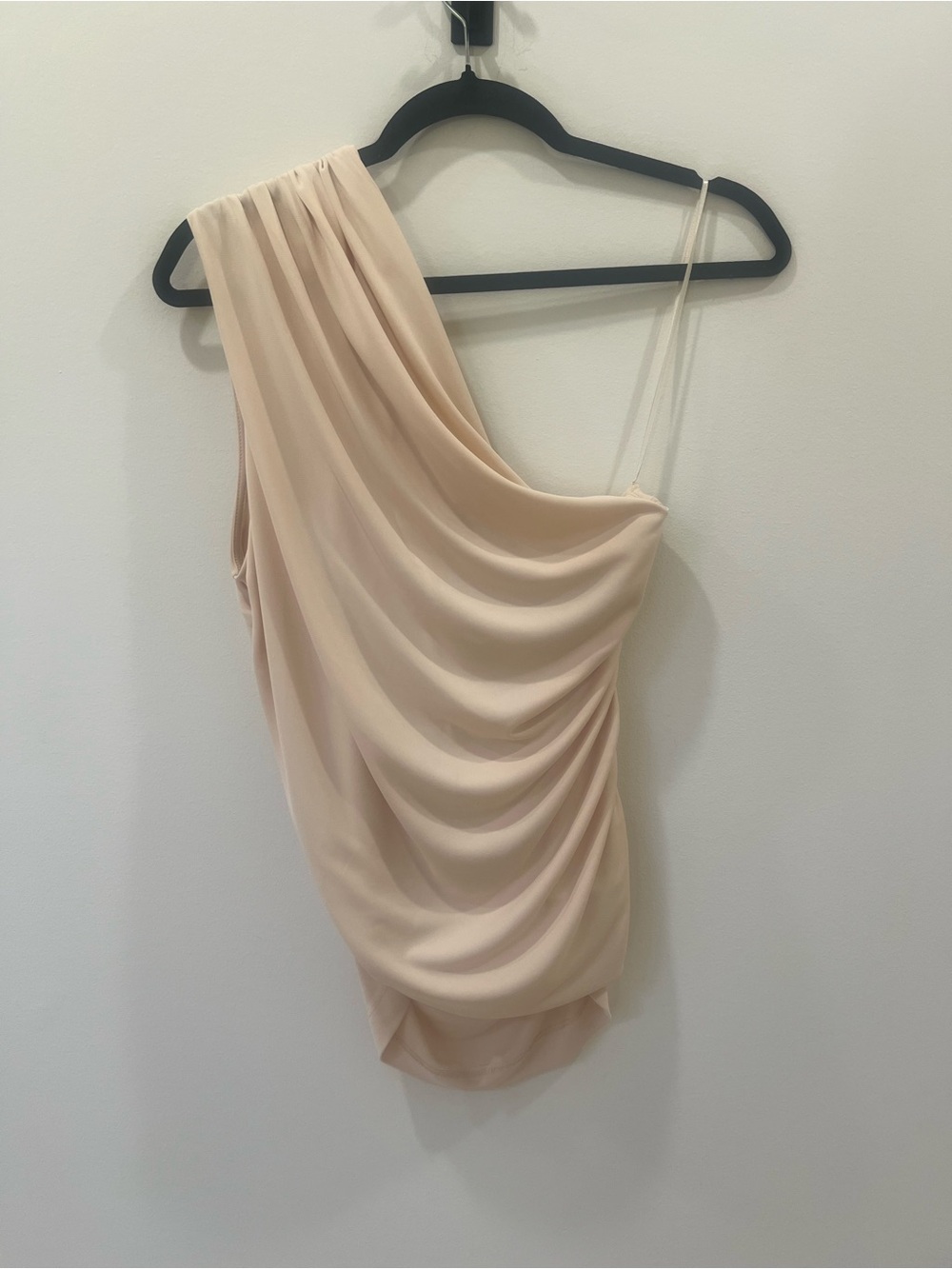 Zara Soft Blush One-Shoulder Top